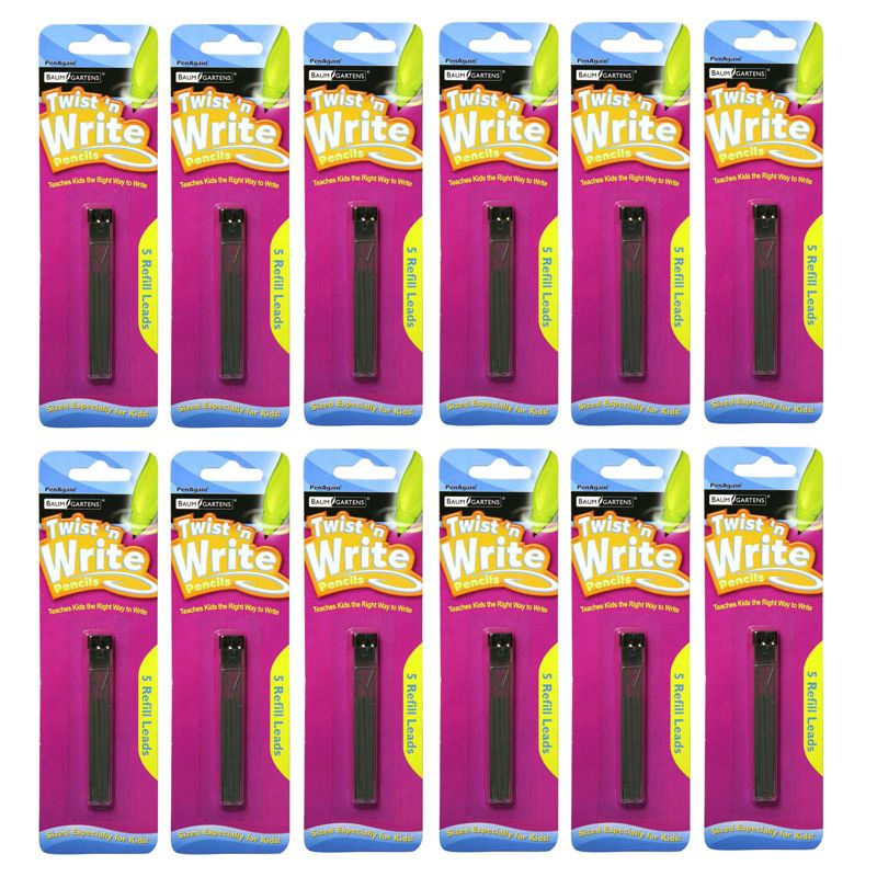 PenAgain Twist 'n Write™ Pencil Lead Refills, 5 Per Pack, 12 Packs, 1 of 3