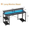 ODK 48 inch Computer Desk with Power Outlets & LED Lights, Gaming Desk with Monitor Stand & Storage Shelves - 3 of 3