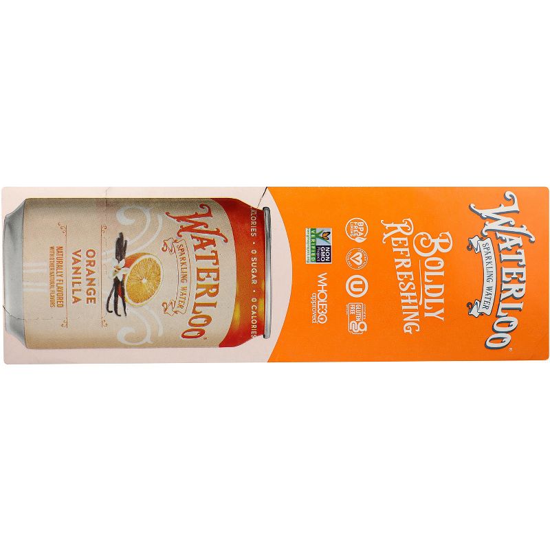 Waterloo Orange Vanilla Sparkling Water - Case of 2  of 12pc each 12 fl oz, 1 of 2