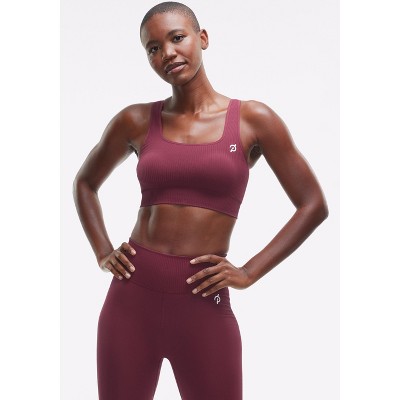 Peloton Women's Seamless Square Neck Bra, Red Grape, XL/XXL