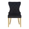 Vynxaria Simba Gold 2-Piece Dining Chair Set - Navy Velvet with Elegant Gold Legs - 2 of 4
