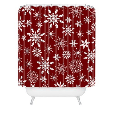 Iveta Abolina Silent Night Shower Curtain Red - Deny Designs