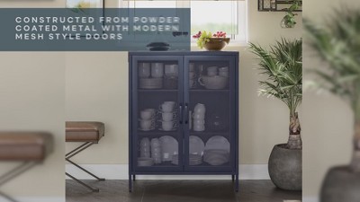 Terracotta Metal 2-Door Adjustable Shelving Accent Cabinet