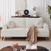 ATJafurn White Corduroy Sectional Sofa Couch Modern Modular Oversized Upholstered Recliner Sleeper with Comfy Pillows and Deep Seat for Living Room - 3 of 4