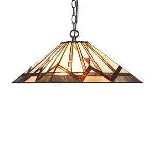 Chloe Lighting Manton Mission 2 Light Blackish Bronze Ceiling Pendant 16`` Wide - 1 of 3