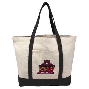 Shaw University Primary Logo Canvas Tote Bag With External Pocket, Reusable Shoulder Bag for Shopping, School, Beach - 1 of 4