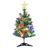 vidaXL Artificial Mini Christmas Tree with Decorations and 30 LED Lights, Green, Lifelike PVC Tips - 2 of 4