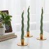 6pk Taper Candle Set Green Wavy - Room Essentials™ - 2 of 3