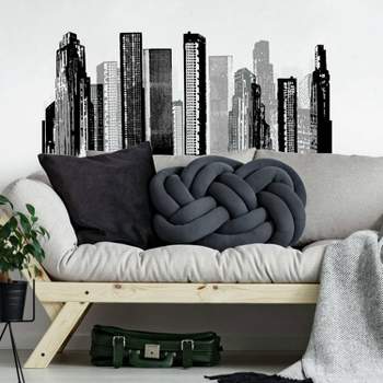 Cityscape Peel and Stick Giant Wall Decal Black - RoomMates