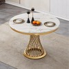 Dolonm 47-inch Round Marble Dining Table with Stainless Steel Base for Kitchen, Dining Room - 4 of 4
