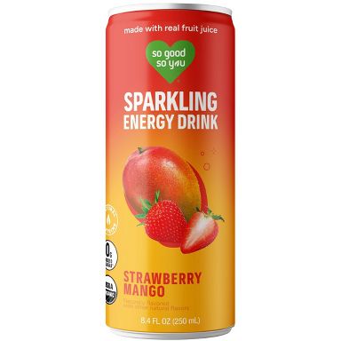 So Good So You Strawberry Mango Sparkling Organic Energy Drink - 8.4 fl oz
