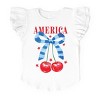 The Juniper Shop Coquette America Cherries Flutter Sleeve Tee - 2 of 4