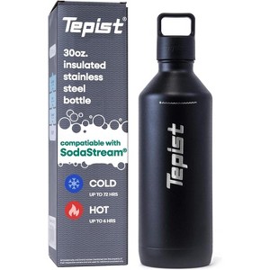 Tepist Twenty0 30 oz Stainless Steel Reusable Bottle Compatible with SodaStream Machines Double Walled, Vacuum Sealed, Leak Proof - 1 of 4