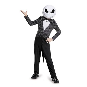 Kids' Disney the Nightmare Before Christmas Jack Skellington Classic Halloween Costume Jumpsuit - 1 of 3