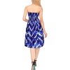 LA LEELA Women's Tube Dress Mini Top Backless One Size Berry Chevron - 3 of 3