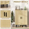 NicBex Sideboard Cabinet with 2 Rattan Doors Farmhouse Kitchen Buffet Cabinet with Adjustable Shelves for Kitchen,Living Room,Black+Natural - 4 of 4