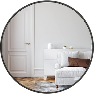 FONTOI 32" Round Bathroom Vanity Mirrors, Dressing Mirror for Bathroom Living Room Bedroom, Black, 32"*1.1"*32" - 1 of 4