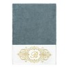 Linum Home Textiles 100% Turkish Cotton MONICA Gold Thread 2PC Embellished Bath Towel Set - 2 of 3