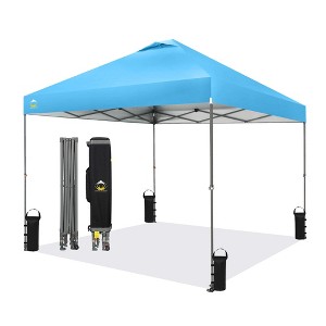 10x10 Recreational Centerlok Canopy – Infinite Leg, Sto ‘N Go, Silver Coated 150D – TS100A Sky Blue - 1 of 4