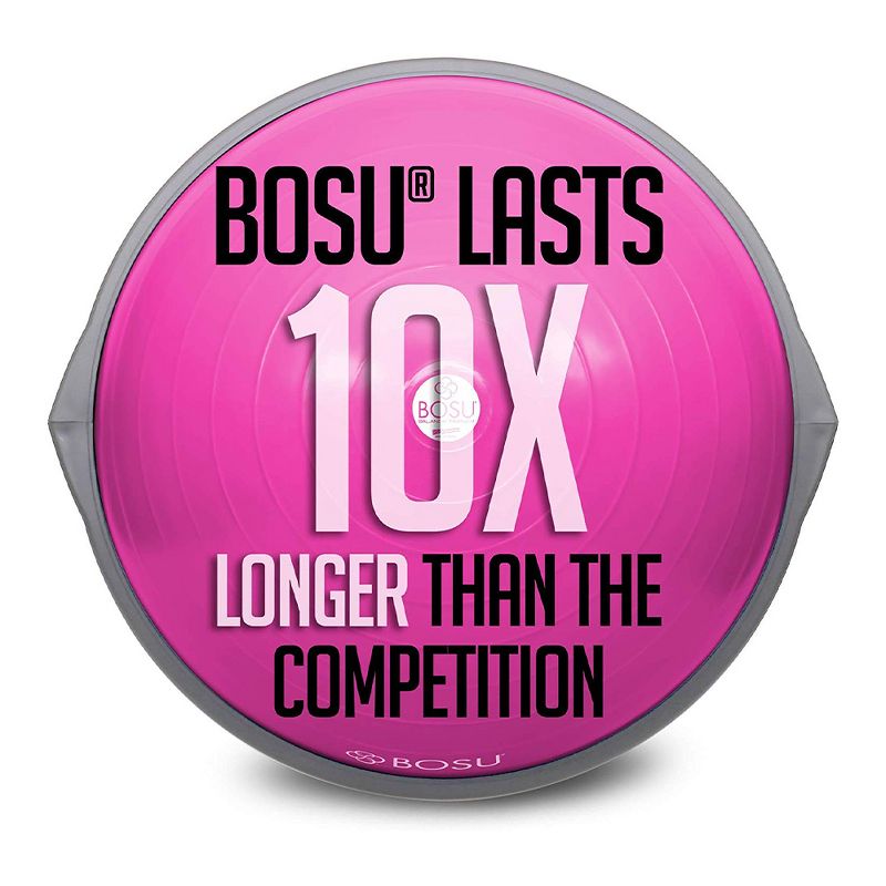 Bosu 72-10850 Home Gym Equipment The Original Balance Trainer 65 cm Diameter, Pink and Gray, 5 of 7