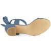 Allegra K Women's Back to College Open Toe Ankle Tie Back Block Heels Sandals - 4 of 4