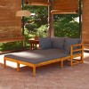 vidaXL Acacia Wood Sun Loungers with Dark Gray Cushions, 2 pcs Patio Lounge Set - 2 of 4