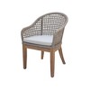 International Concepts 5pc Teak Outdoor Patio Dining Set with Round Table and Chairs: Foam Cushions, Metal Hardware - 4 of 4
