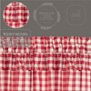 Annie Buffalo Red Check Ruffled Prairie Short Panel Set of 2 63x36x18  VHC Brands - 3 of 4