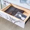 GlasFlength Rectangular Coffee Table with Tempered Glass Top, Double Layer Design, Suitable for Living Room, Patio, White, 43.3" * 23.6" * 16.7" - 2 of 4