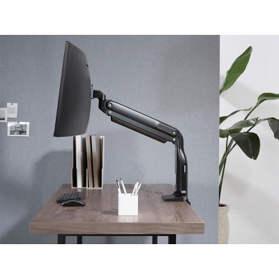 Heavy-Duty Black Adjustable Gas-Spring Single-Monitor Desk Mount