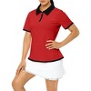 Clearlove Women's Zipper Golf Polo Shirts Short Sleeve Athletic Shirt with Collar Moisture Wicking - 2 of 4