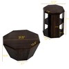 Octagonal Rubber Wood Coffee Table Set, 31.5"W + 17.7"W Coffee Table for Living Room, Sturdy and Bedroom - ModernLuxe - 3 of 4