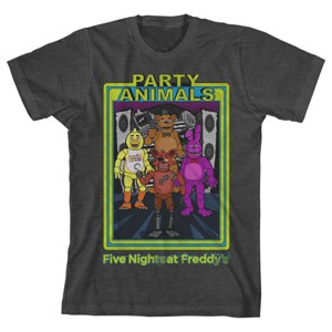 Five Nights at Freddy's Party Animals Stereo Boy's Charcoal Heather T-shirt - 1 of 3