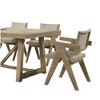 Anybear 2pc Dining Room Arm Chairs Oak Finish Upholstered Polyester Seat - 3 of 3