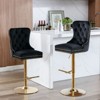 NicBex Bar Stools Set of 2 Height Adjustable Swivel Velvet Counter Stools with Back and Hand-pulled Button for Bar, Kitchen - 2 of 4