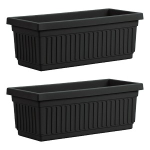 HC Companies 30 Inch Long Fluted Plastic Venetian Garden Window Container Planter Box for Succulents, Indoor or Outdoor Flowers (2 Pack) - 1 of 4