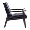 Gulches Timeless Vintage Accent Chair PU Leather Upholstery Black Wood Frame 24.21x27.95x28.94 inches for Living Room Study Bedroom - 3 of 4