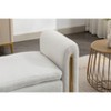 NicBex Bench Shoe Bench Makeup Bench Velvet Fabric Accent Stools for Bedroom and Entryway, White - 2 of 4