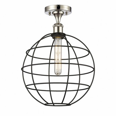 Lake Placid - 1 Light Semi-Flush Mount In Industrial Style-16 Inches Tall and 12 Inches Wide