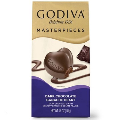 Godiva Dark Chocolate Ganache Heart Chocolates Bag Dark Chocolate Ganache Heart 4.9oz