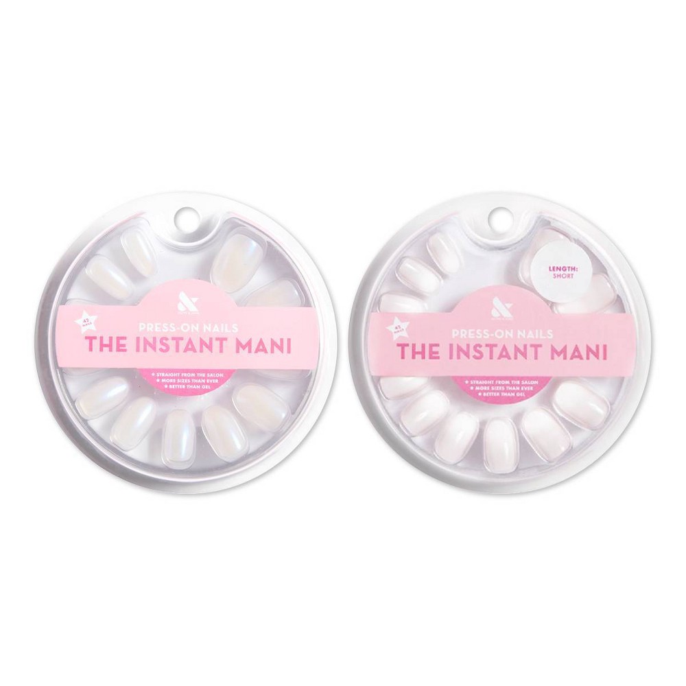 Photos - Manicure & Pedicure Tools Olive & June Press-On Nails - Neutral Pack - Pink Goldfish/CCT Gradient - 84ct: Vegan, Paraben-Free, Short Round