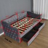 Modern Twin Size Daybed with Storage Drawers, Velvet Upholstered Sofa Bed Frame for Bedroom, Guest Room, or Living Room–The Pop Home - 4 of 4