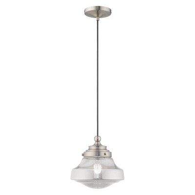 Livex Lighting Art Glass 1 - Light Pendant in  Brushed Nickel