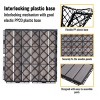 Syemin Carpet Tiles 30 PCS Interlocking Deck Tiles Striped Pattern, Square Hardwood Outdoor Flooring for Patio, Pool Side, Gray, 12"*12"*0.75" - 4 of 4