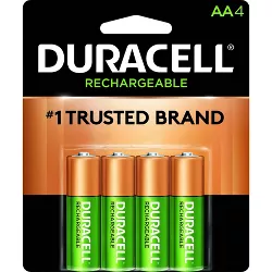 Duracell Rechargeable AA Batteries - 4 Pack - Compatible with NiMH Battery Chargers