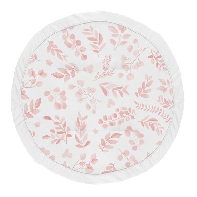 Image of Sweet Jojo Designs Girl Baby Tummy Time Playmat Botanical Pink and White