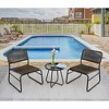 TiramisuBest 4-Piece Patio Furniture Set Outdoor Balcony Porch Garden Backyard Lawn Furniture Acacia Wood Table Top, Morden Black and Light Brown - 2 of 4