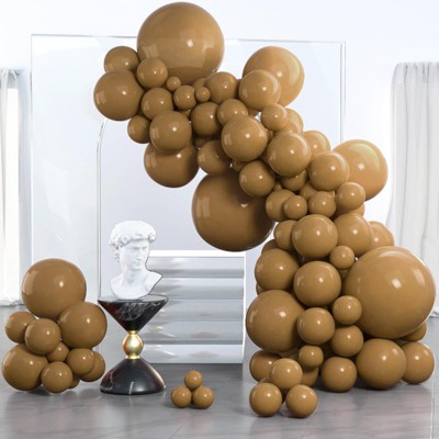 PartyWoo Balloons Brown Boho Neutral Coffee Dark 18 12 10 5 Inch 85 pcs