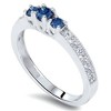 Pompeii3 1/2ct Blue Diamond 3-Stone Ring 14K White Gold - 2 of 3