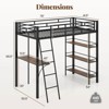 Safstar Twin Size Loft Bed with Desk & Shelves Inclined Ladder & Full-length Guardrails - 2 of 4